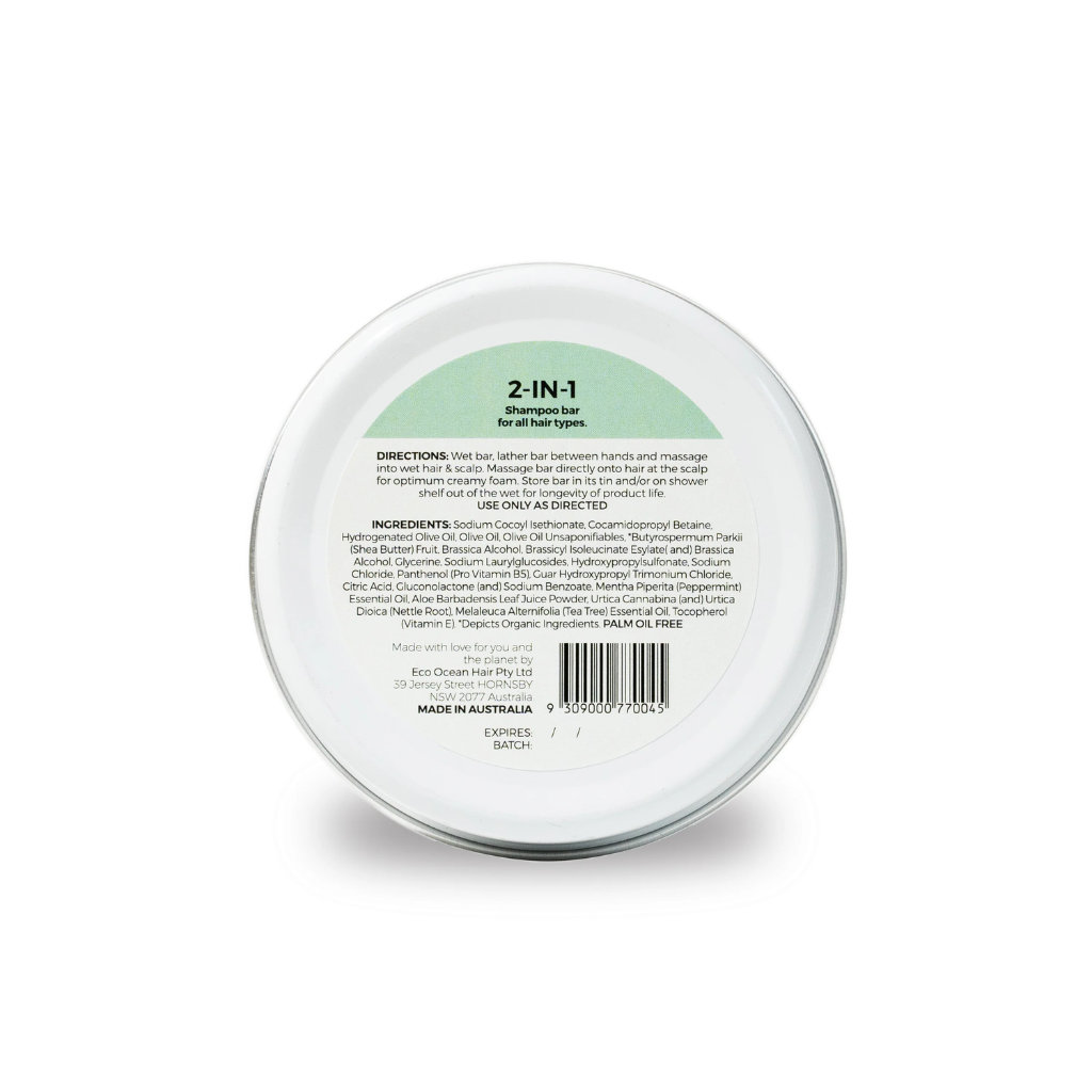 Eco Ocean Haircare Shampoo & Conditioner 2-in-1 in a Tin 70 g