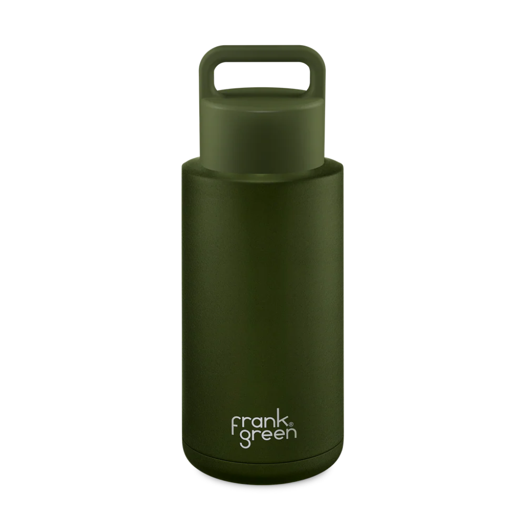 Frank Green Ceramic Reusable Bottle (Grip Finish) with Grip Lid 1 L (34 oz)