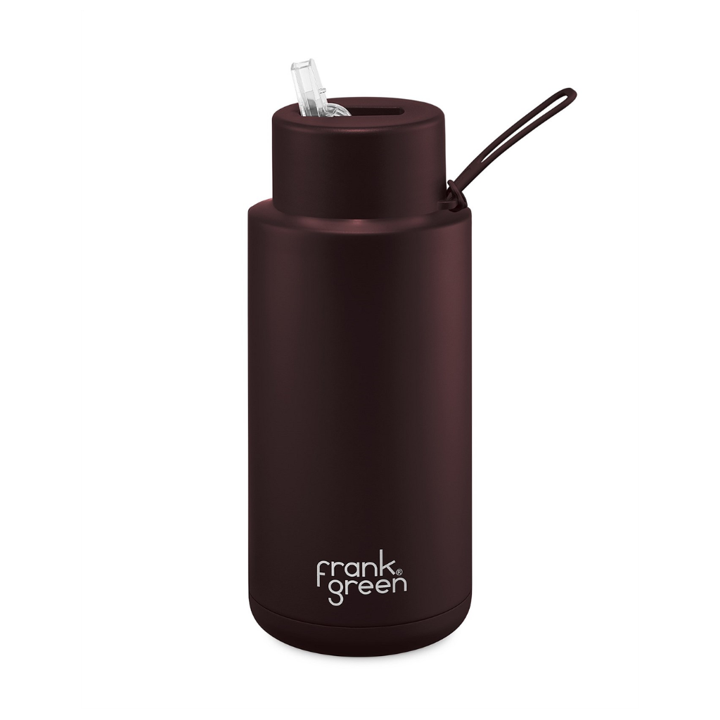 Frank Green Ceramic & Stainless Steel Bottle with Straw Cap 1 L (34 oz)