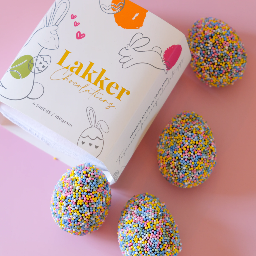 Lakker Chocolatiers Free Range Chocolate Eggs 100 g (4 Pack)
