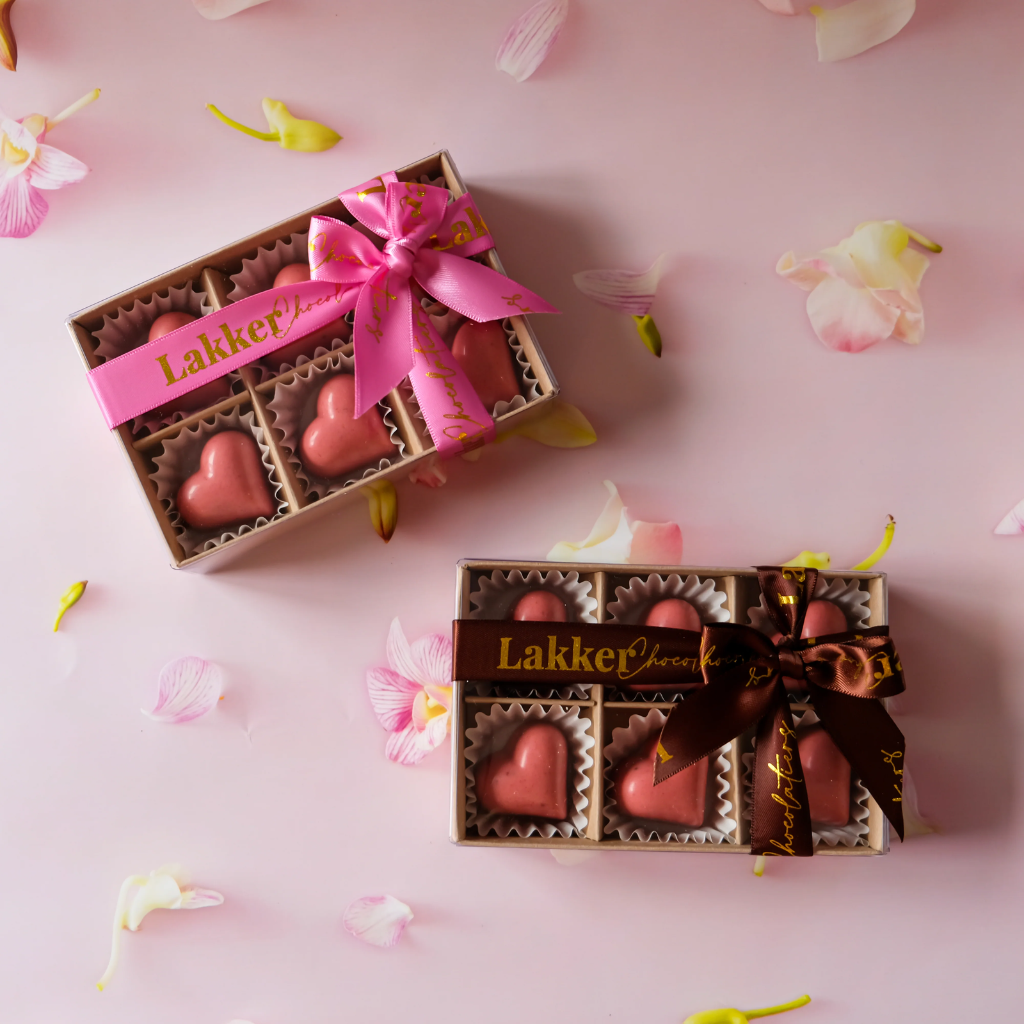 Lakker Chocolatiers Strawberry Hearts (6 Pack)