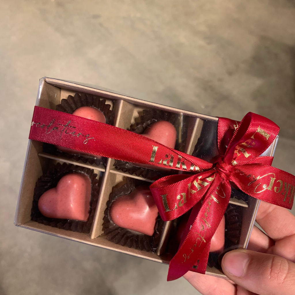 Lakker Chocolatiers Strawberry Hearts (6 Pack)