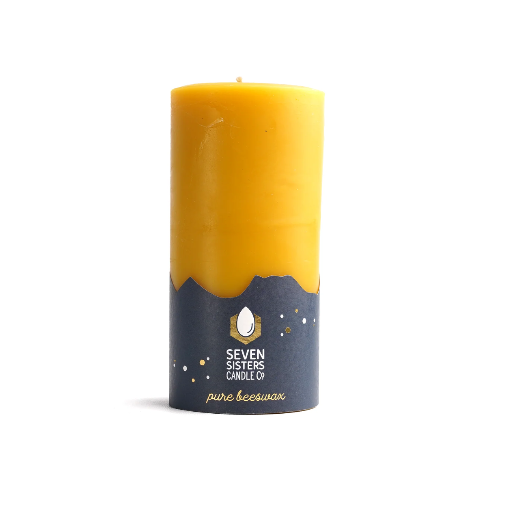 Seven Sisters Candle Co Pure Beeswax Candle Pillar (7.5 cm Diameter)