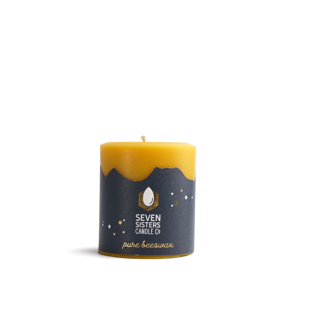Seven Sisters Candle Co Pure Beeswax Candle Pillar (7.5 cm Diameter)
