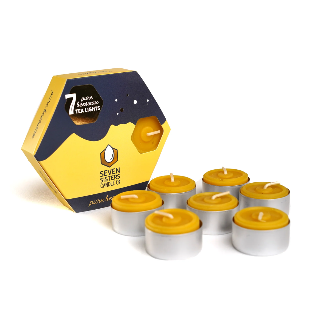 Seven Sisters Candle Co Pure Beeswax Tea Light Candles (7 Pack)