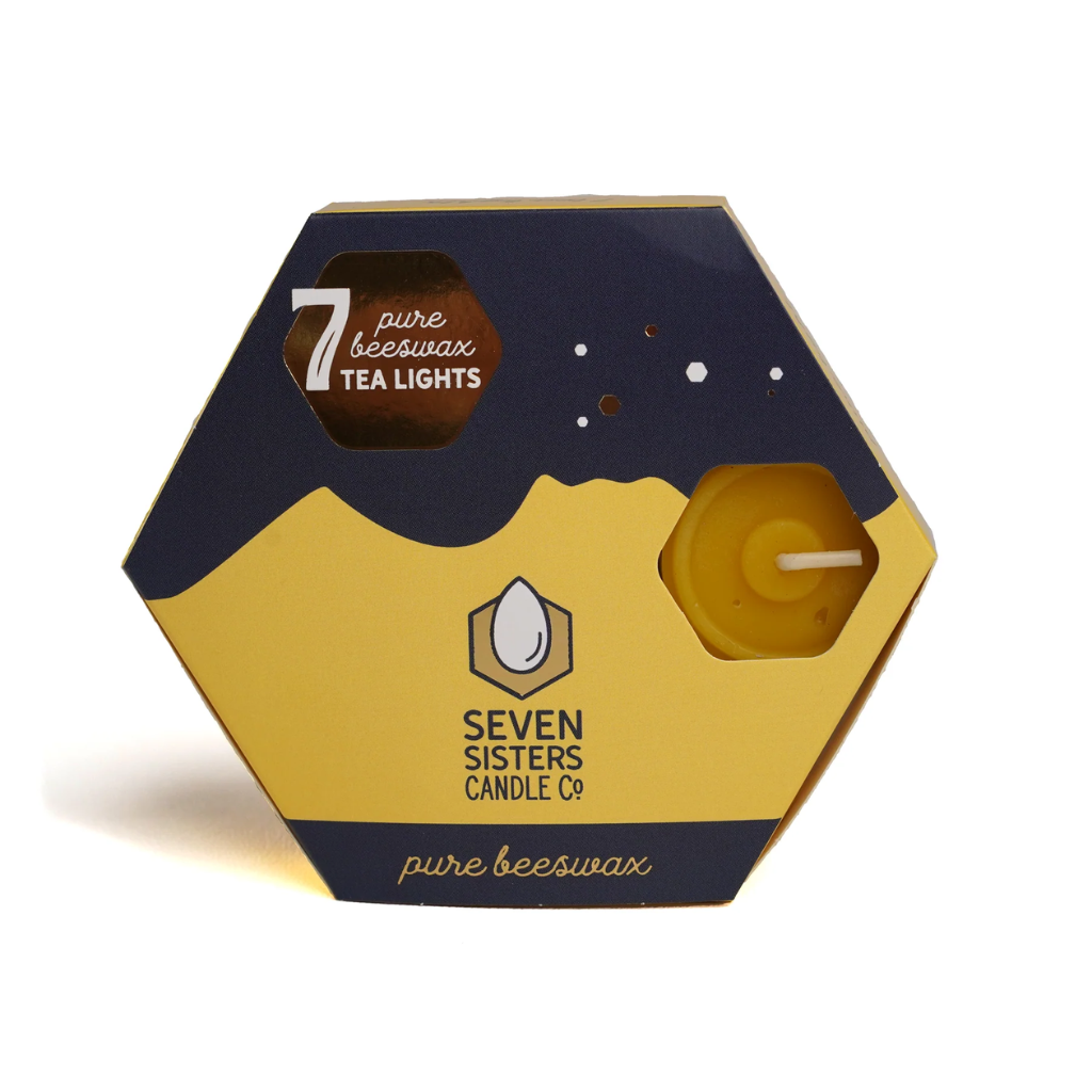Seven Sisters Candle Co Pure Beeswax Tea Light Candles (7 Pack)