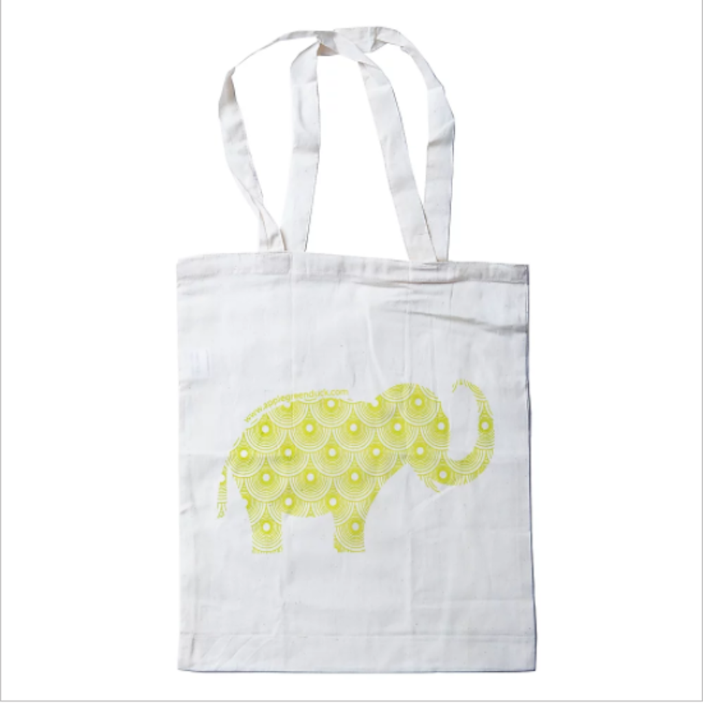 Apple Green Duck Calico Animal Tote Bag