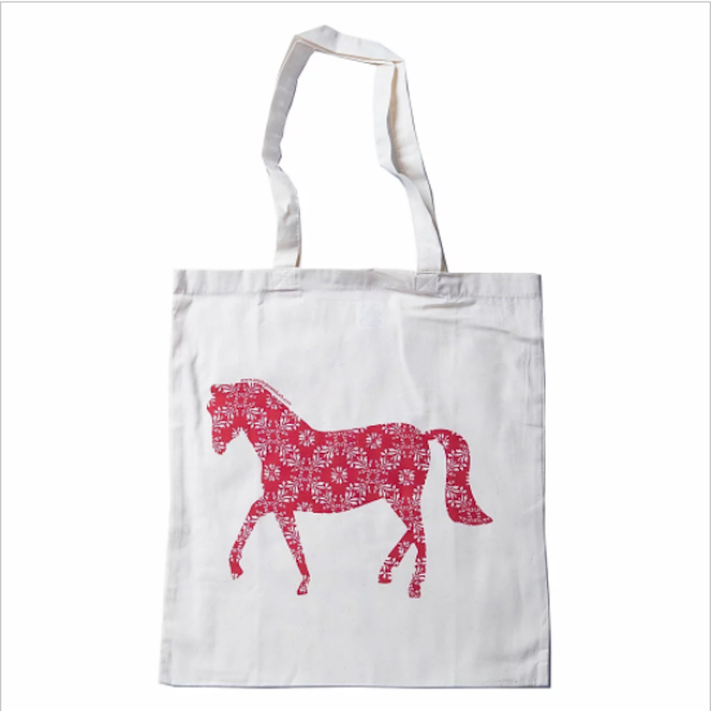 Apple Green Duck Calico Animal Tote Bag