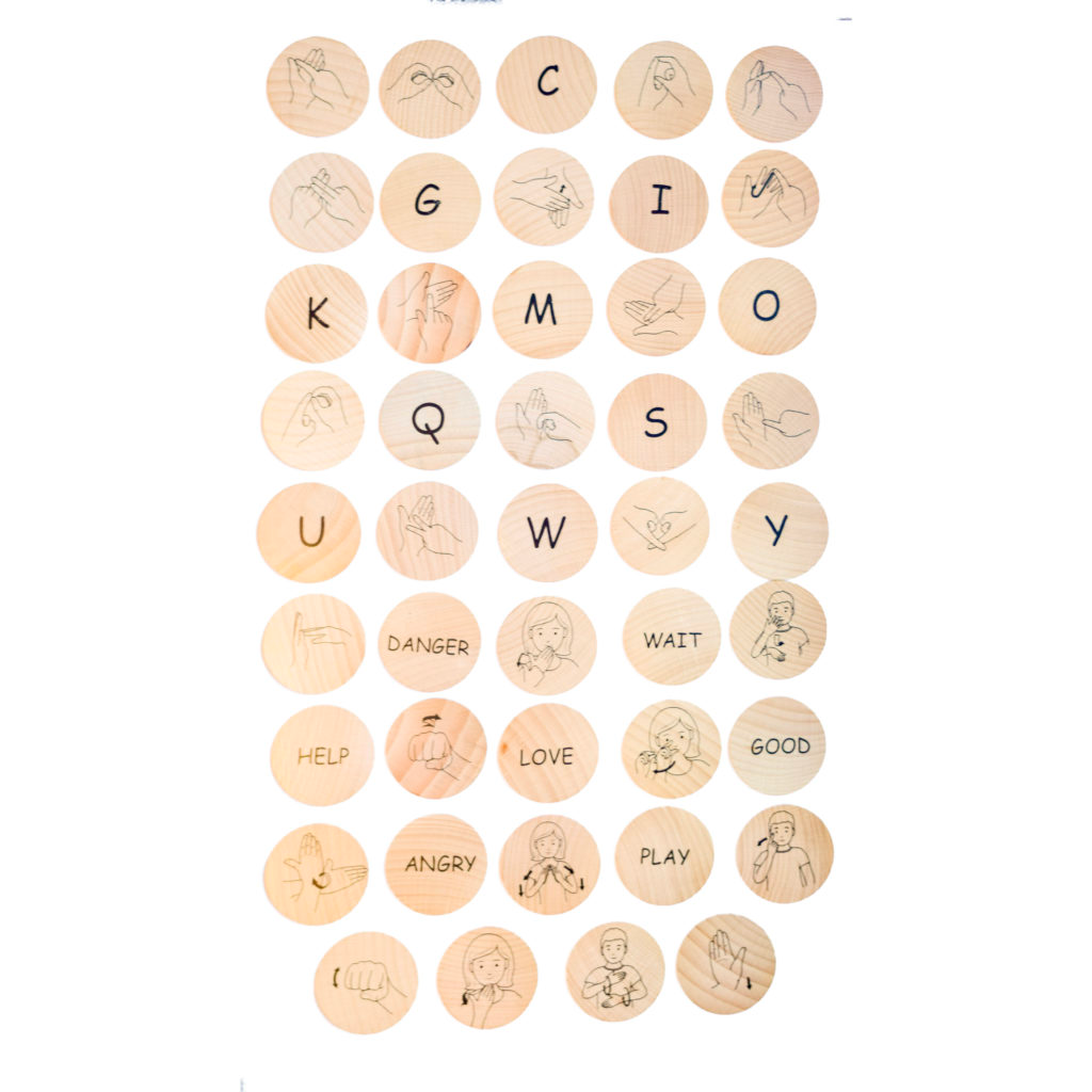 The Freckled Frog Sign Language Wooden Disks