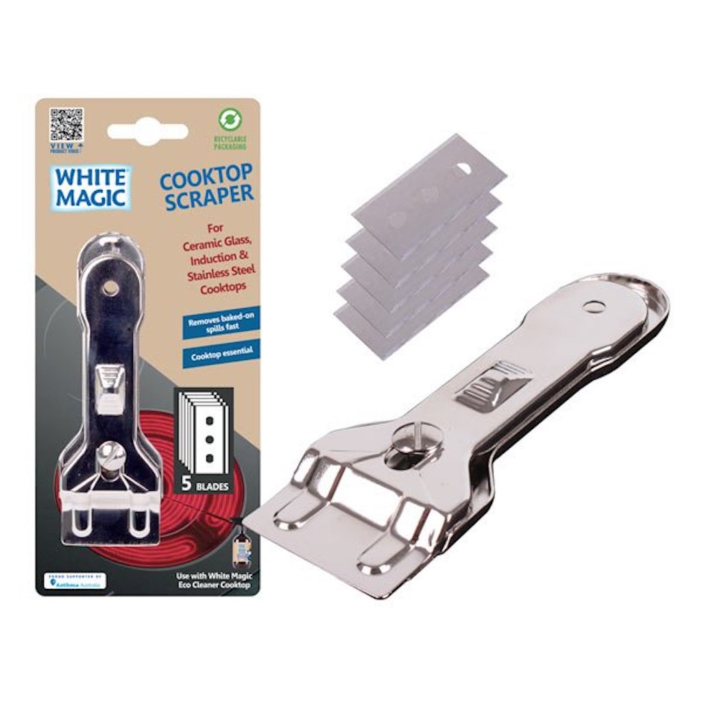 White Magic Cooktop Stainless Steel Scraper