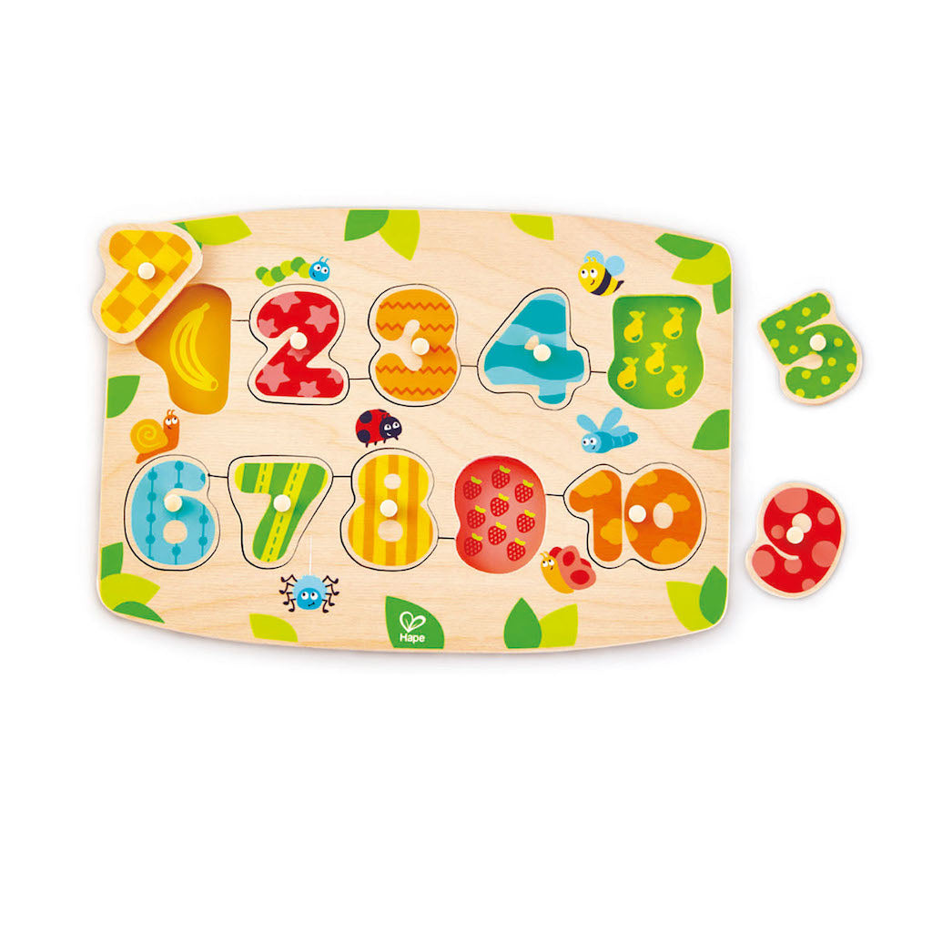 Hape Number Peg Puzzle (10 Pieces)