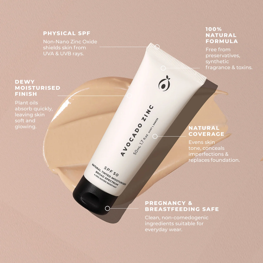 Avocado Zinc Tinted Moisturiser Light SPF 50 ml