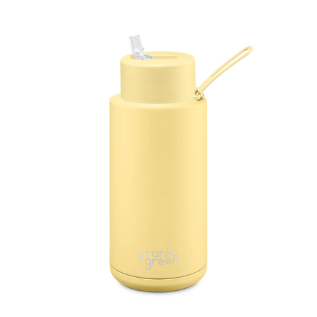 Frank Green Ceramic & Stainless Steel Bottle with Straw Cap 1 L (34 oz)