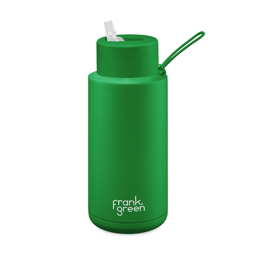 Frank Green Ceramic & Stainless Steel Bottle with Straw Cap 1 L (34 oz)