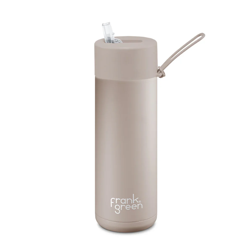 Frank Green Ceramic & Stainless Steel Bottle with Straw Cap 595 ml (20 oz)