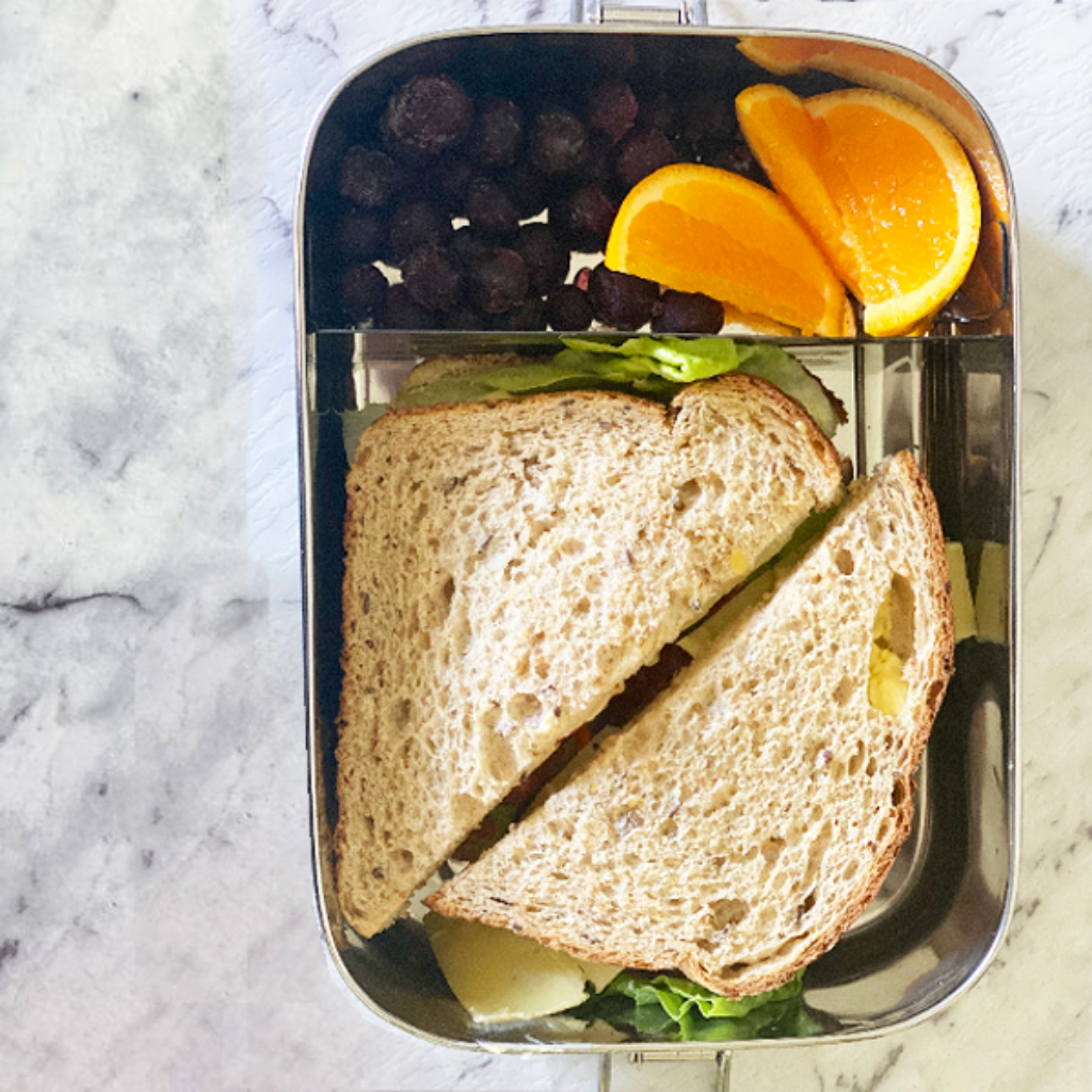 Green Essentials Leak Proof Rectangular Lunchbox with Removable Divider