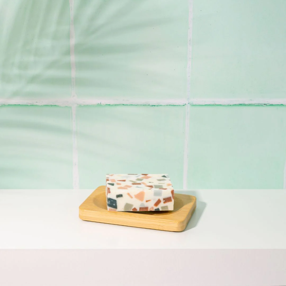 Hair Cooki Rectangular Bamboo Bar Drainer Dish
