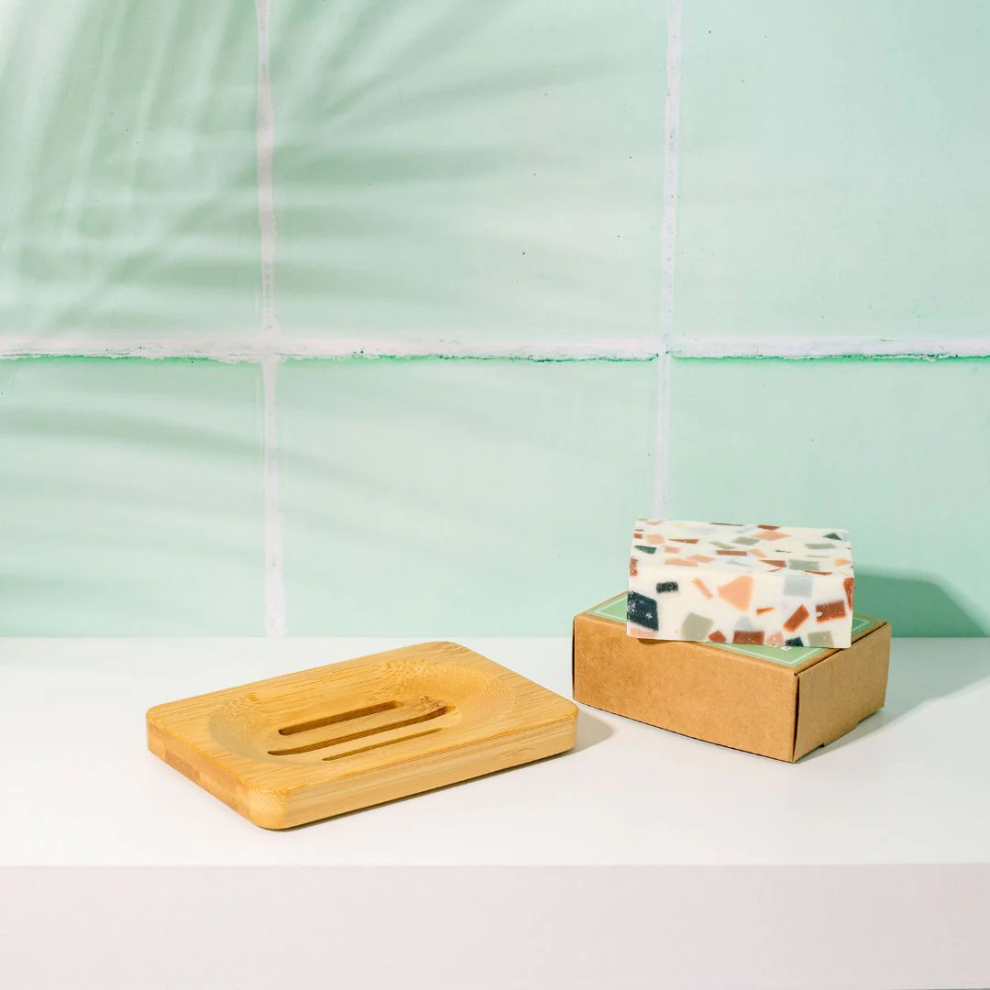 Hair Cooki Rectangular Bamboo Bar Drainer Dish