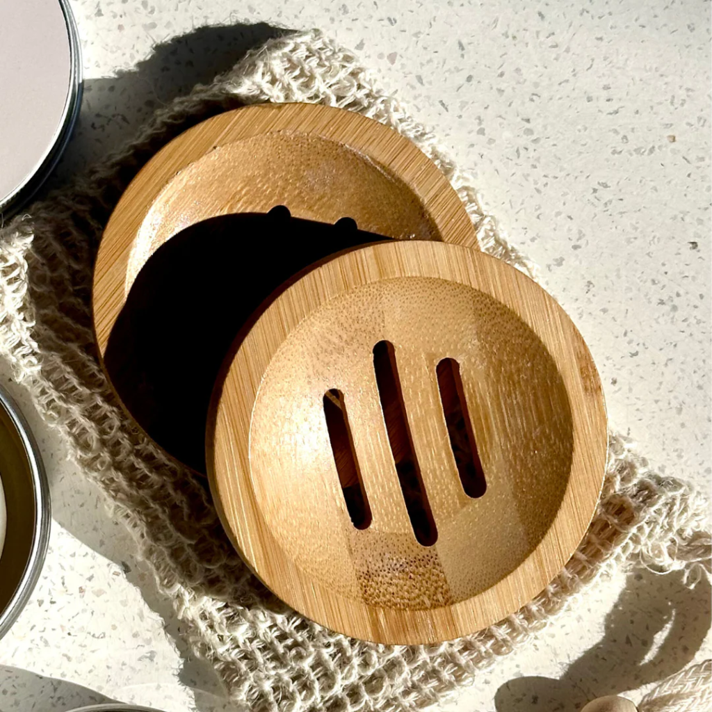 Hair Cooki Round Bamboo Bar Drainer Dish