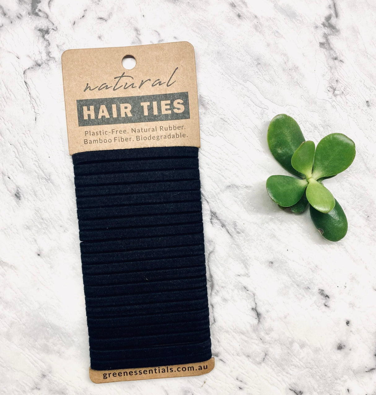 Green Essentials Natural Hair Ties Bamboo (20 Pack)