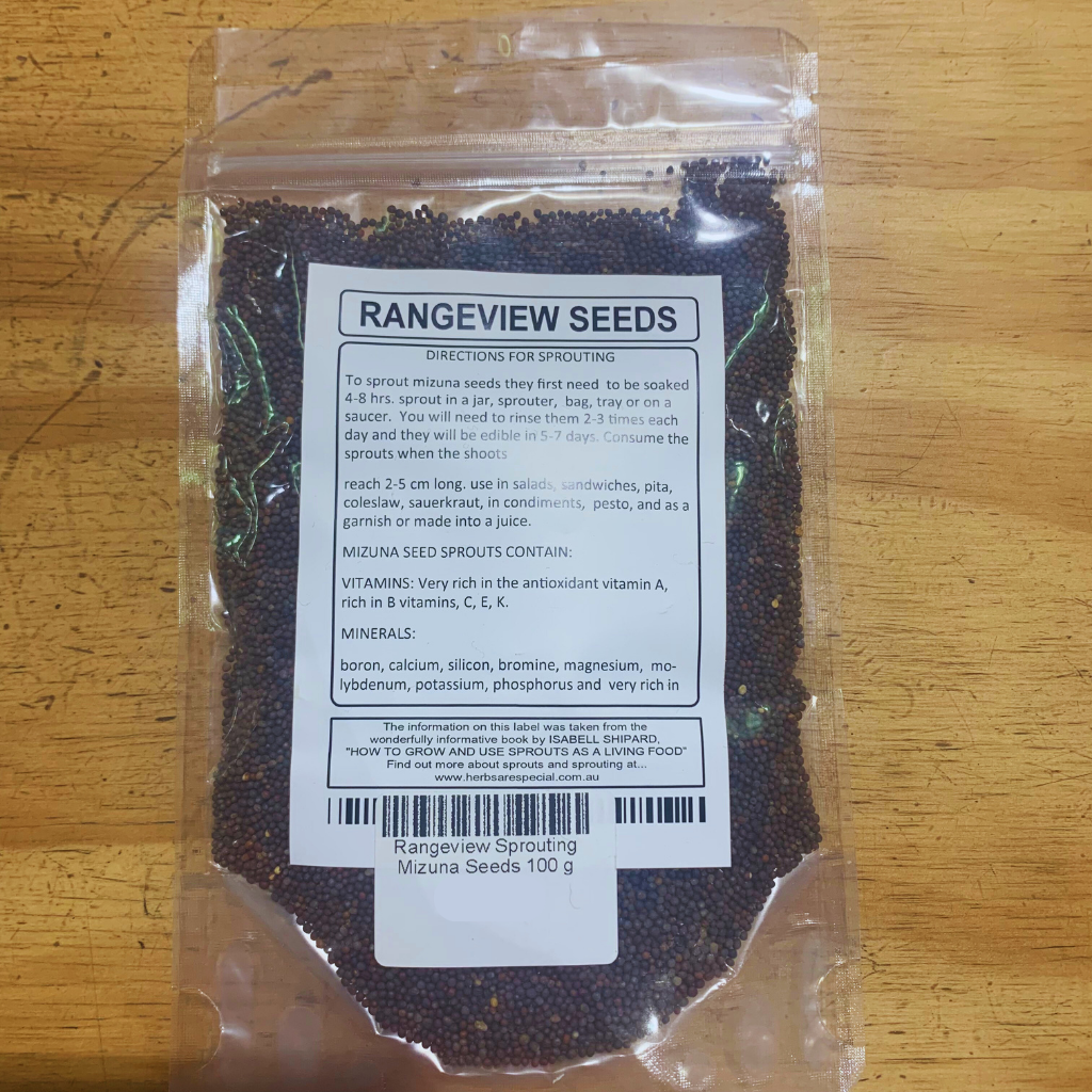 Rangeview Sprouting Mizuna Seeds 100 g