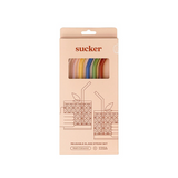 Sucker Glass Drinking Straws Multi-Colour (6 Pack)