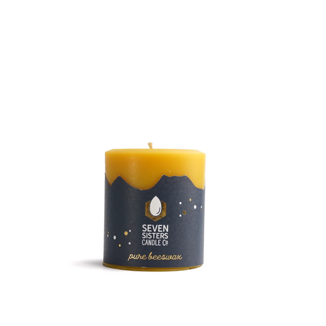 Seven Sisters Candle Co Pure Beeswax Candle Pillar (7.5 cm Diameter)