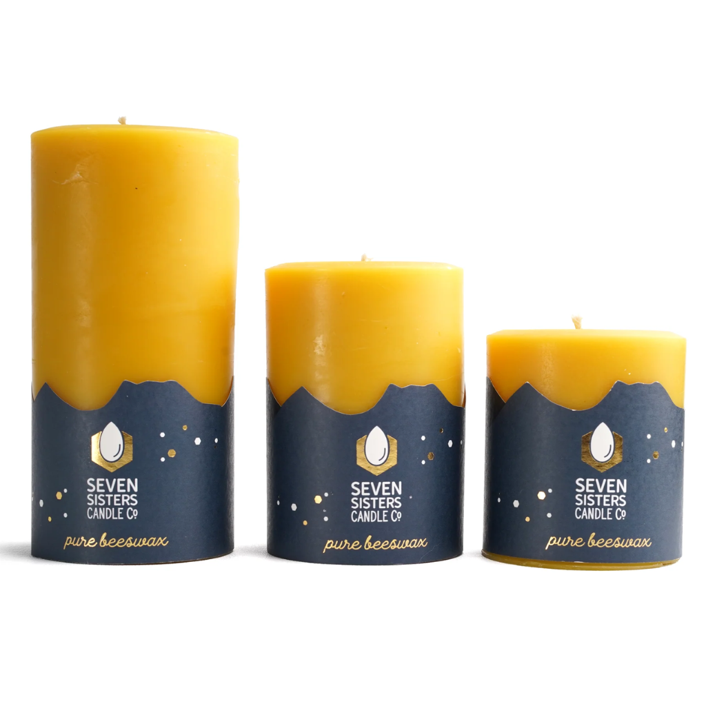 Seven Sisters Candle Co Pure Beeswax Candle Pillar (10 cm Diameter)