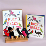 Tara Treasures "Busy Beaks" Book & Finger Puppets Set by Sarah Allen