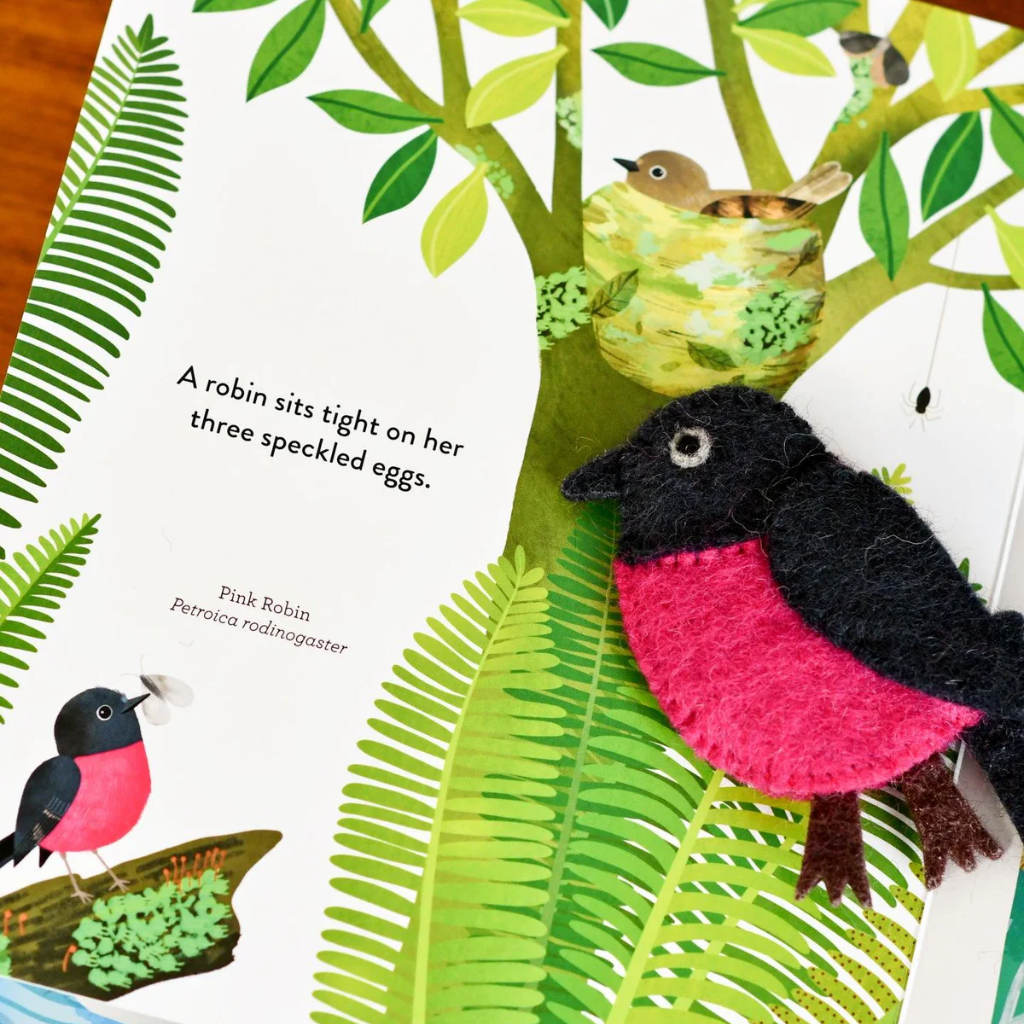 Tara Treasures "Busy Beaks" Book & Finger Puppets Set by Sarah Allen
