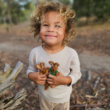Tara Treasures Felt Animal / Rabbit with Green Overalls