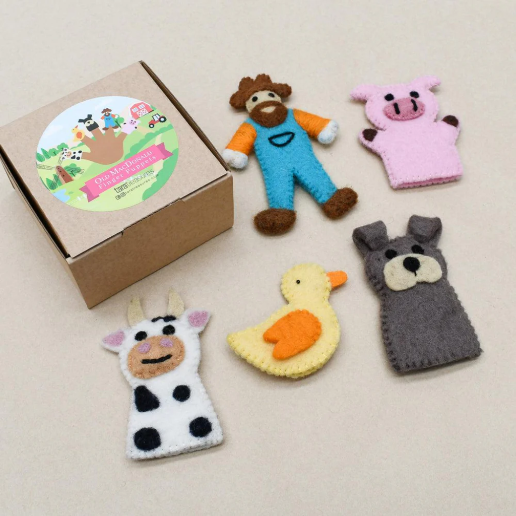 Tara Treasures Finger Puppet Old MacDonald Farm Animals A