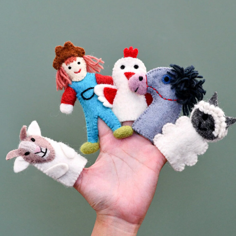 Tara Treasures Finger Puppet Old MacDonald Farm Animals B