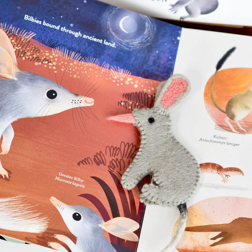 Tara Treasures "Jumping Joeys" Book & Finger Puppets  Set by Sarah Allen