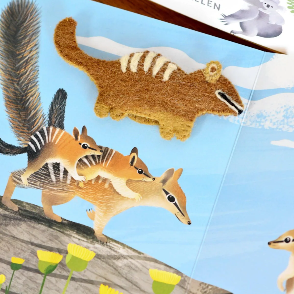 Tara Treasures "Jumping Joeys" Book & Finger Puppets  Set by Sarah Allen
