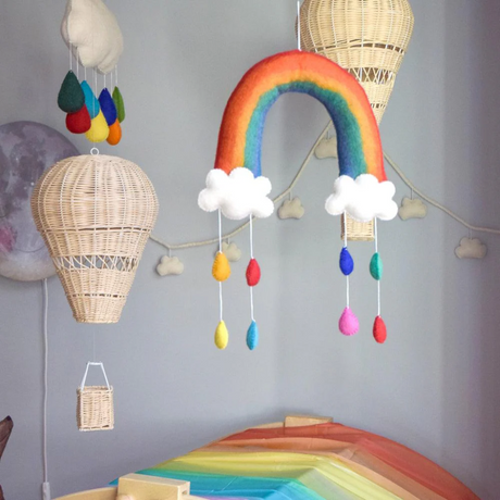 Tara Treasures Mobile Nursery Rainbow & Raindrops