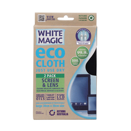 White Magic Screen and Lens Eco Cloth (2 Pack)