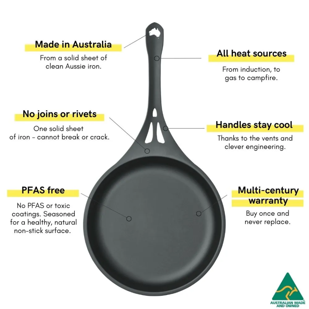 Solidteknics Aus-Ion Quenched Skillet 30 cm with Helper Handle