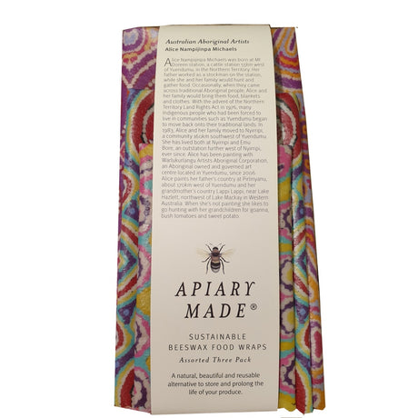 Apiary Made Beeswax Food Wraps Assorted (3 Pack)