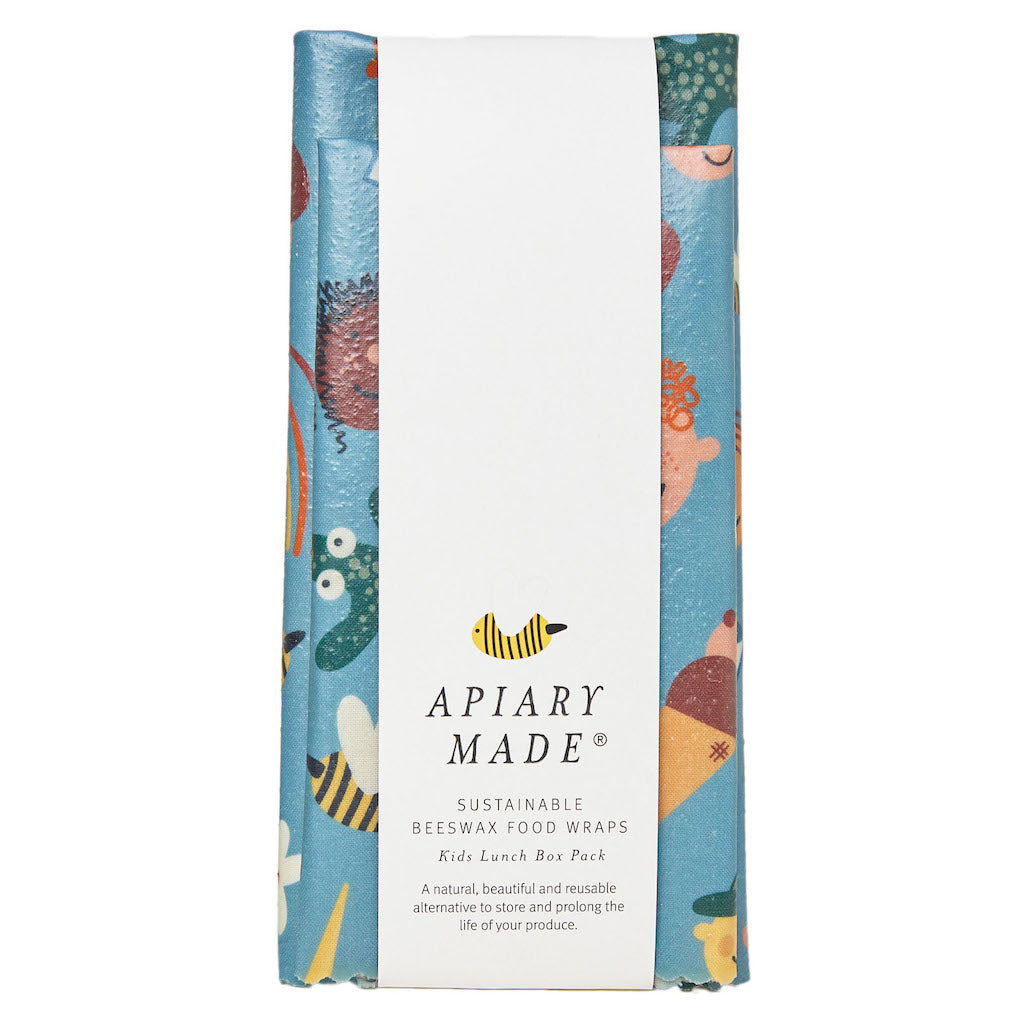 Apiary Made Beeswax Kids Lunch Wraps (2 Pack)