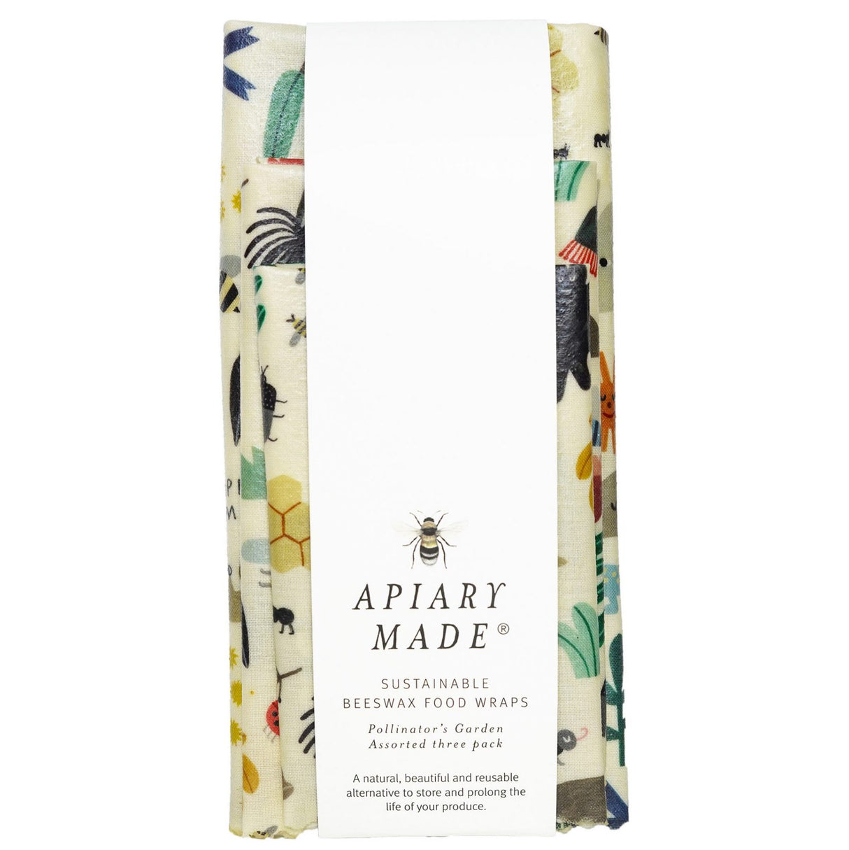 Apiary Made Beeswax Food Wraps Assorted (3 Pack)