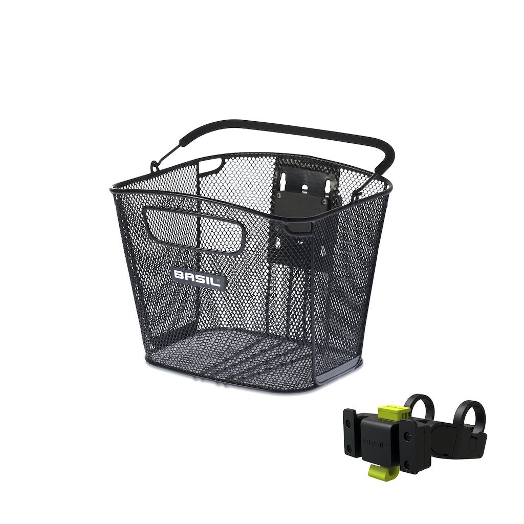 Basil Bold Front Wire Basket with Handlebar Holder