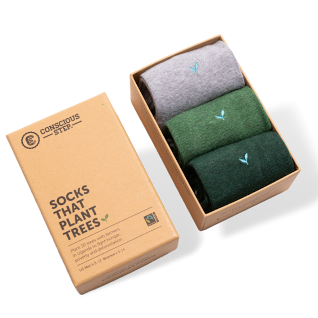 Conscious Step Socks Mens Size 8-13 (Womens Size 9-14) (Organic Cotton) Collection (3 Pack)