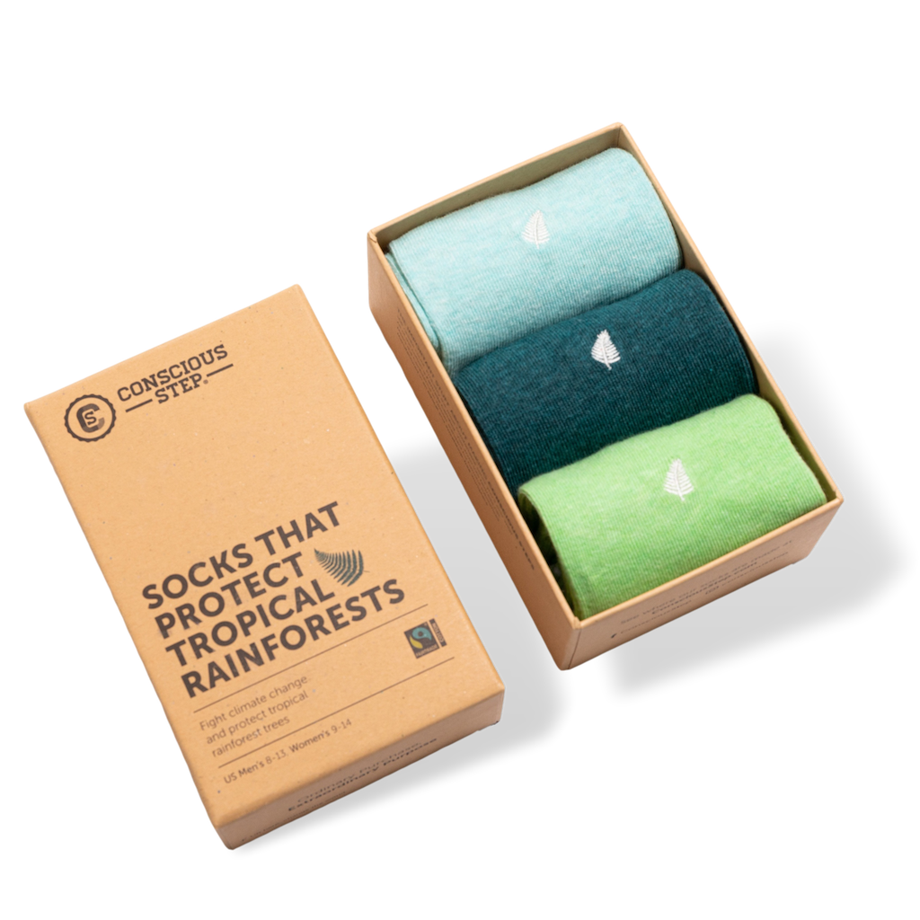 Conscious Step Socks Mens Size 8-13 (Womens Size 9-14) (Organic Cotton) Collection (3 Pack)
