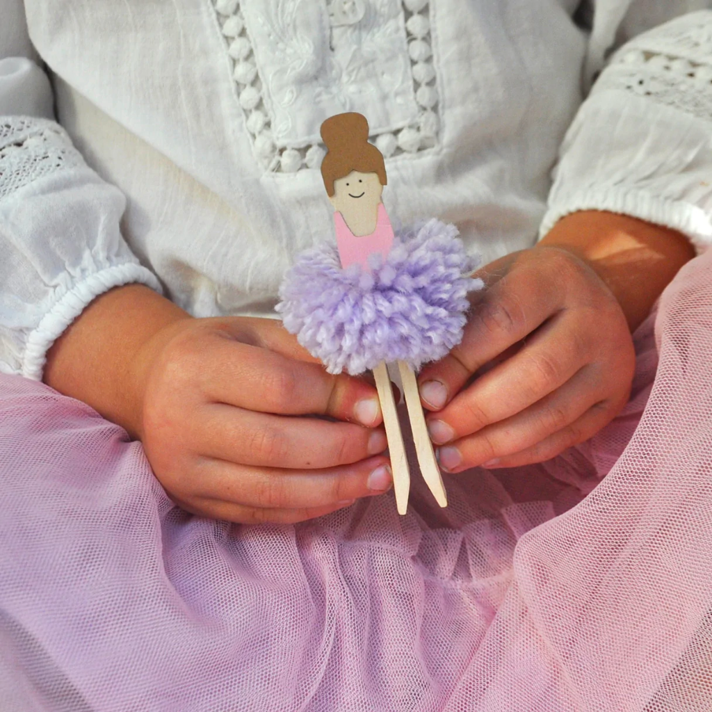 Cotton Twist Make Your Own Pom Pom Ballerina Peg Doll Kit