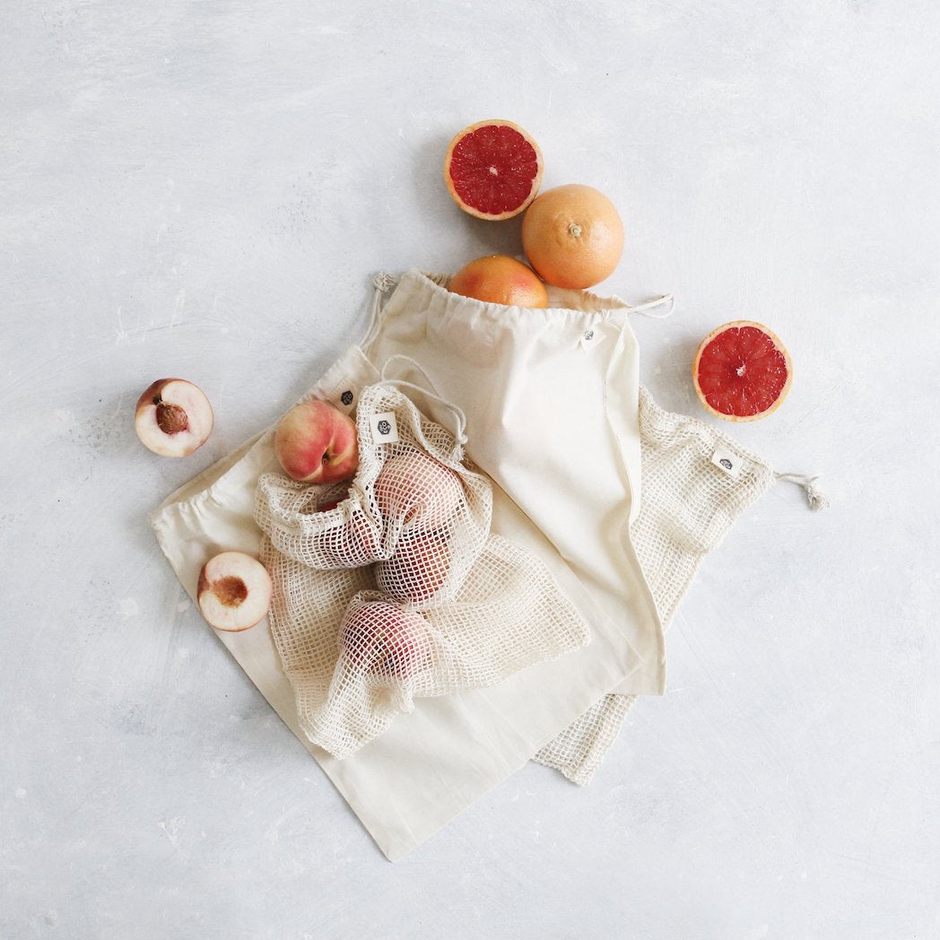 Ever Eco Reusable Organic Cotton Mixed Produce Bags (4 Pack)