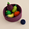 Dashdu Felt Fruit with Felt Bowl