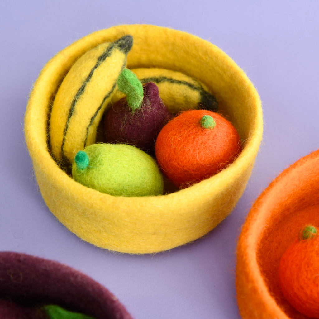 Dashdu Felt Fruit with Felt Bowl