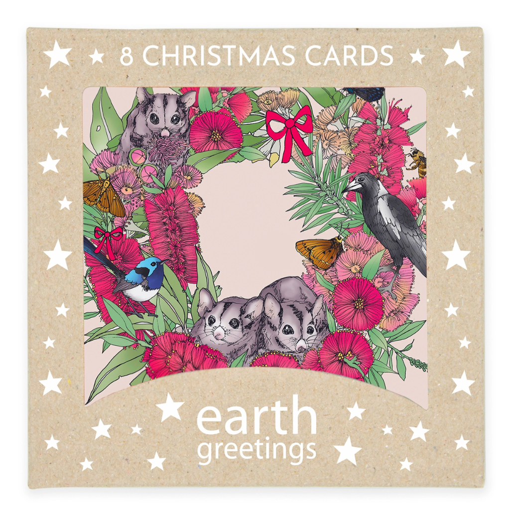 Earth Greetings Christmas Cards Square (8 Pack)