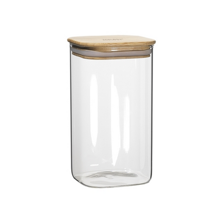 Ecology Glass Pantry Canister Square with Bamboo Lid